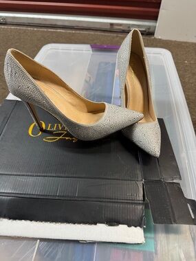 Silver Pointed Toe Stiletto Pumps